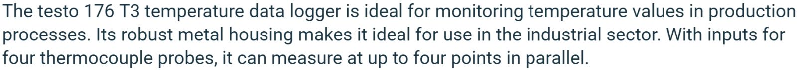 אוגר נתונים טמפרטורה TESTO 176-T3 DATA LOGGER TEXT